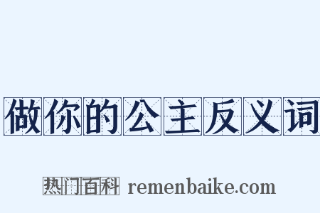 做你的公主反义词是什么意思的图片